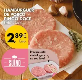 Pingo Doce HAMBÚRGUER DE PORCO PINGO DOCE Emb. 4 Unid. promoção