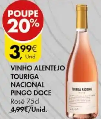 Pingo Doce VINHO ALENTEJO TOURIGA NACIONAL PINGO DOCE Rosé 75cl promoção