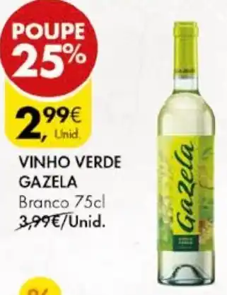 Pingo Doce VINHO VERDE GAZELA Branco 75cl promoção