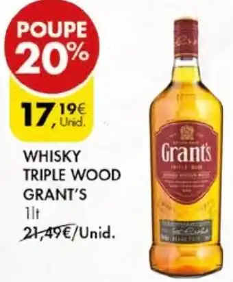 Pingo Doce WHISKY TRIPLE WOOD GRANT'S 1lt promoção