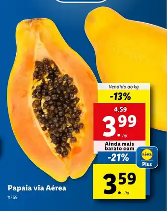 Lidl Papaia via Aérea Vendido ao kg promoção