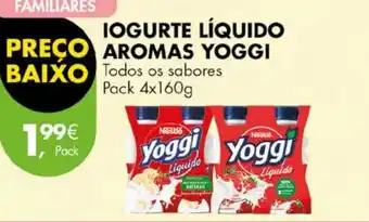 Pingo Doce IOGURTE LÍQUIDO AROMAS YOGGI Pack 4x160g promoção