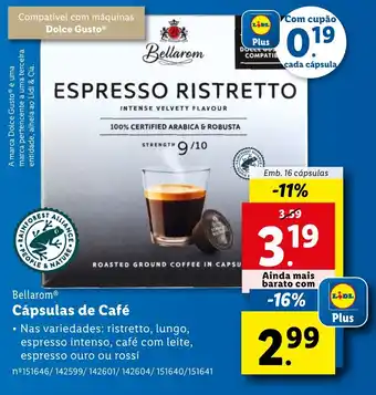 Lidl Bellarom Cápsulas de Café Emb. 16 cápsulas promoção