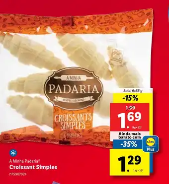 Lidl A Minha Padaria Croissant Simples Emb. 6x55 g promoção