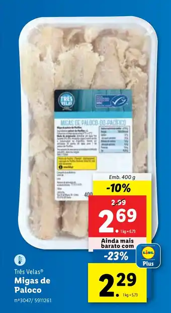 Lidl Três Velas Migas de Paloco Emb. 400 g promoção