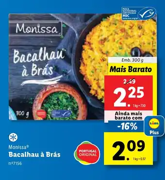 Lidl Monissa Bacalhau à Brás Emb. 300 g promoção