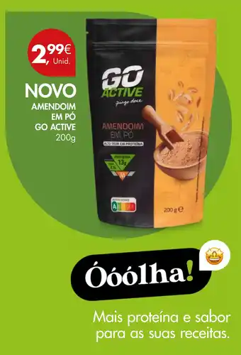 Pingo Doce AMENDOIM EM PÓ GO ACTIVE 200g promoção