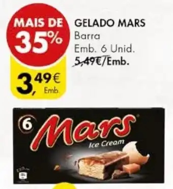 Pingo Doce GELADO MARS Barra Emb. 6 Unid. promoção