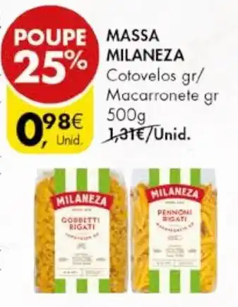 Pingo Doce MASSA MILANEZA 500G promoção
