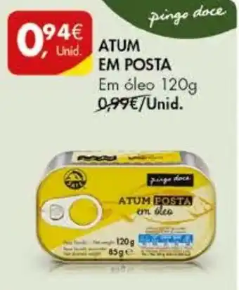 Pingo Doce ATUM EM POSTA Em óleo 120g promoção