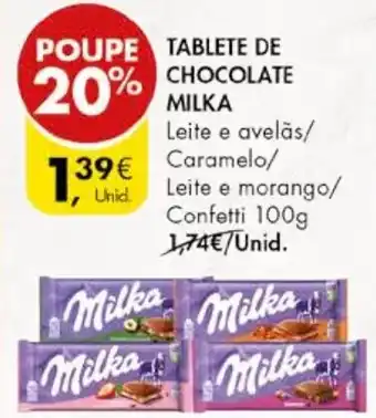 Pingo Doce TABLETE DE CHOCOLATE MILKA 100G promoção