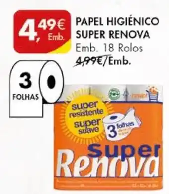 Pingo Doce PAPEL HIGIÉNICO SUPER RENOVA Emb. 18 Rolos promoção