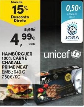 Continente Hambúrguer 100% Carne Chak All Prime Meat 640g promoção