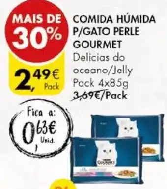 Pingo Doce COMIDA HÚMIDAPack P/GATO PERLE GOURMET Pack 4x85g promoção