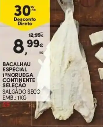 Continente Bacalhau Especial 1ª Noreuga Continente Seleção 1kg promoção