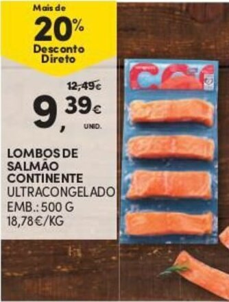 Continente Lombos de Salmão Continente 500g promoção