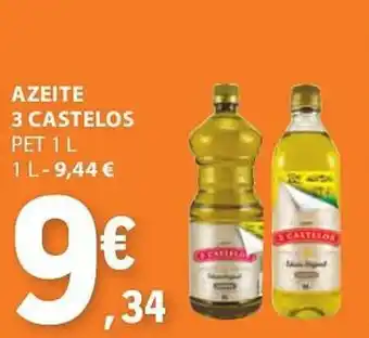 E.Leclerc AZEITE 3 CASTELOS PET 1 L promoção