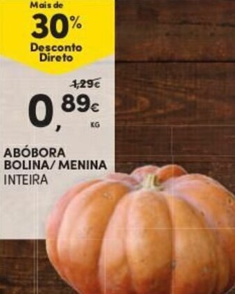 Continente Abóbora Bolina/ Menina promoção