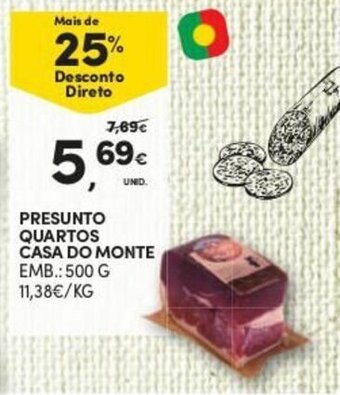 Continente Presunto Quartos Casa do Monte 500g promoção