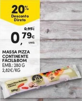 Continente Massa Pizza Continente Fácil & Bom 280g promoção