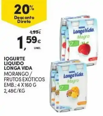 Continente Iogurte Líquido Longa Vida 4x160g promoção