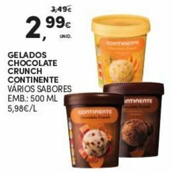Continente Gelados Chocolate Crunch Continente 500ml promoção