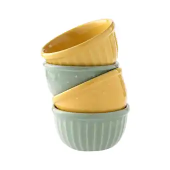Continente Conjunto 4 ramequins amarelo e verde promoção