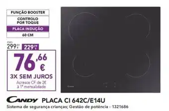 Radio Popular CANDY PLACA CI 642C/E14U promoção
