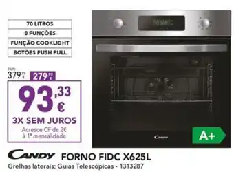 Radio Popular CANDY FORNO FIDC X625L promoção