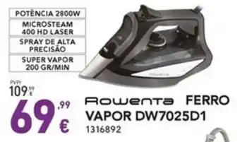 Radio Popular Rowenta FERRO VAPOR DW7025D1 1316892 promoção