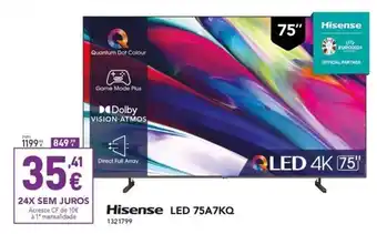 Radio Popular Hisense LED 75A7KQ promoção