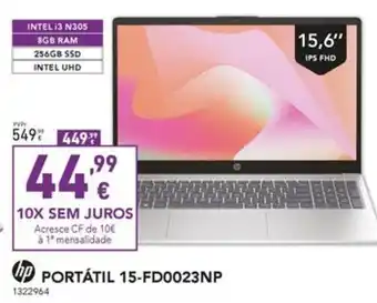 Radio Popular hp PORTÁTIL 15-FD0023NP promoção