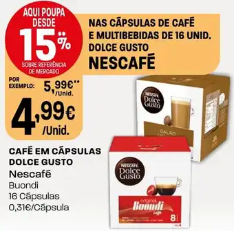 Intermarché CAFÉ EM CÁPSULAS DOLCE GUSTO Nescafé Buondi 16 Cápsulas promoção