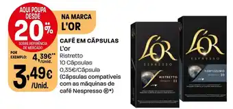 CAFÉ EM CÁPSULAS L'or Ristretto 10 cápsulas