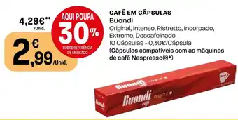 Intermarché CAFÉ EM CÁPSULAS Buondi promoção