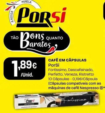 Intermarché CAFÉ EM CÁPSULAS PorSi promoção