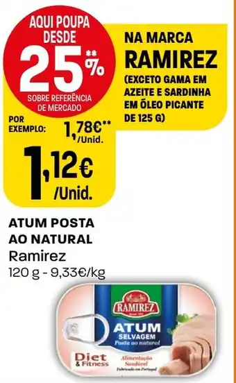 Intermarché ATUM POSTA AO NATURAL Ramirez 120g promoção