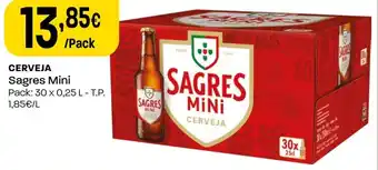 Intermarché CERVEJA Sagres Mini pack: 30x0.25L promoção