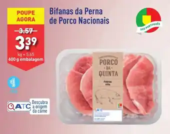 Bifanas da Perna de Porco Nacionais 600 g embalagem