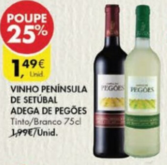 Pingo Doce Vinho Península de Setúbal Adega de Pegões 75cl promoção