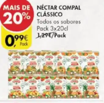 Pingo Doce Néctar Compal Clássico 3x20cl promoção