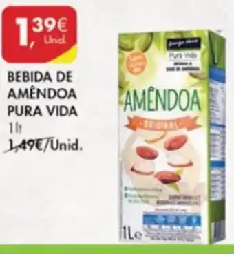 Pingo Doce Bebida de Amêndoa Pura Vida 1lt promoção