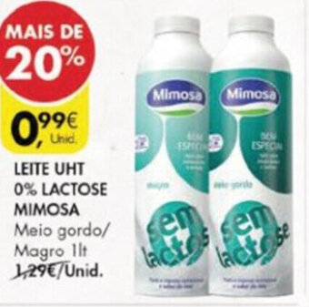Leite UHT 0% Lactose Mimosa 1lt