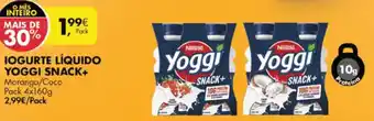 Pingo Doce Iogurte Líquido Yoggi Snack+ 4x160g promoção