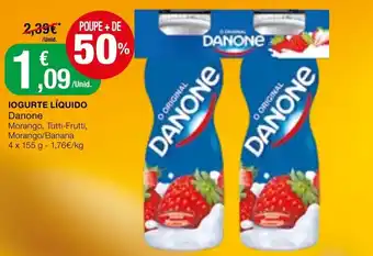 Intermarché Iogute Líquido Danone 4x155g promoção