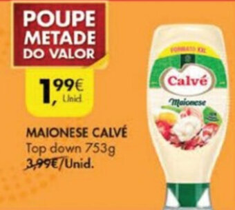 Pingo Doce Maionese Calvé Top Down 753g promoção