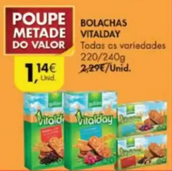 Pingo Doce Bolacahs Vitalday 220/240g promoção