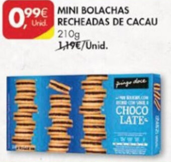 Pingo Doce Mini Bolachas Recheadas de Cacau 210g promoção