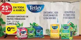 Pingo Doce Tetley Infusão Explosão de Frutos Vermelhos 10 Unid promoção