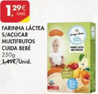 Pingo Doce Farinha Láctea S/Açúcar Multifrutos Cuida Bebé 250g promoção